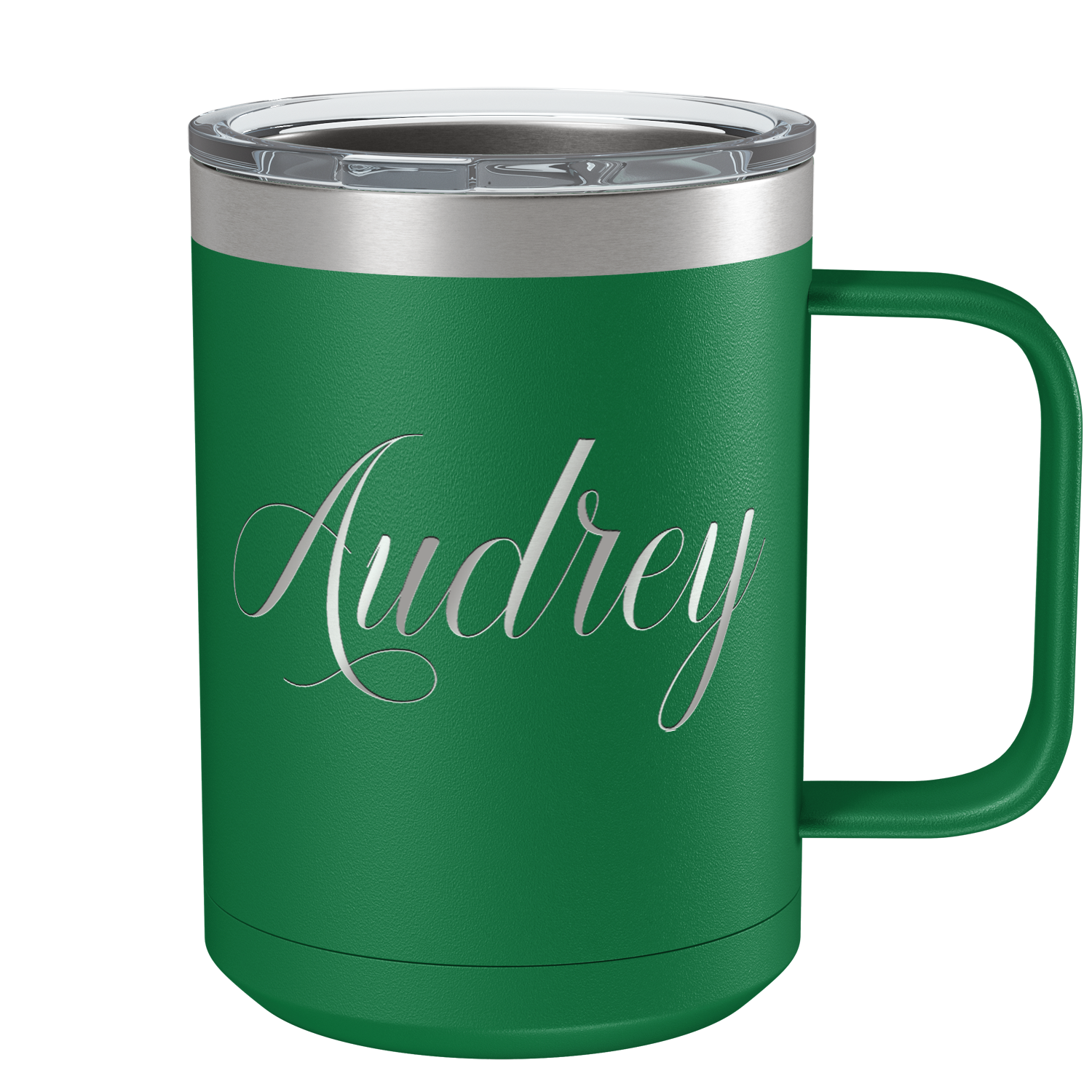 Cuptify Personalized Engraved 15 oz Stainless Steel Coffee Mug - Green