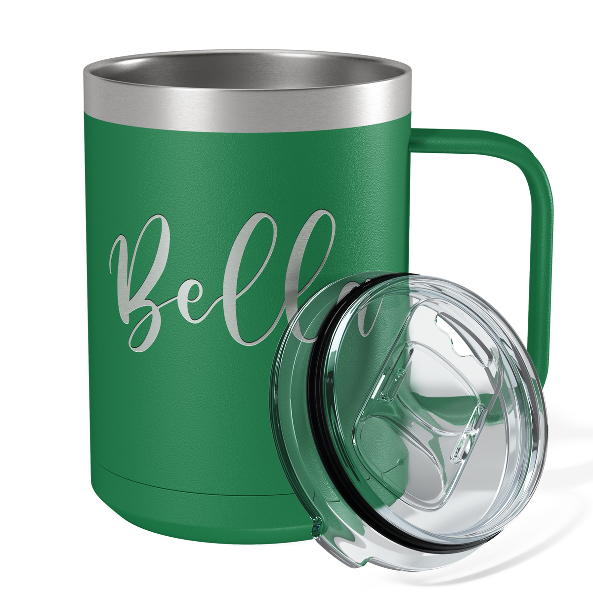 Cuptify Personalized Engraved 15 oz Stainless Steel Coffee Mug - Green