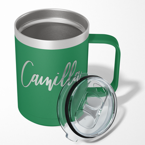 Cuptify Personalized Engraved 15 oz Stainless Steel Coffee Mug - Green
