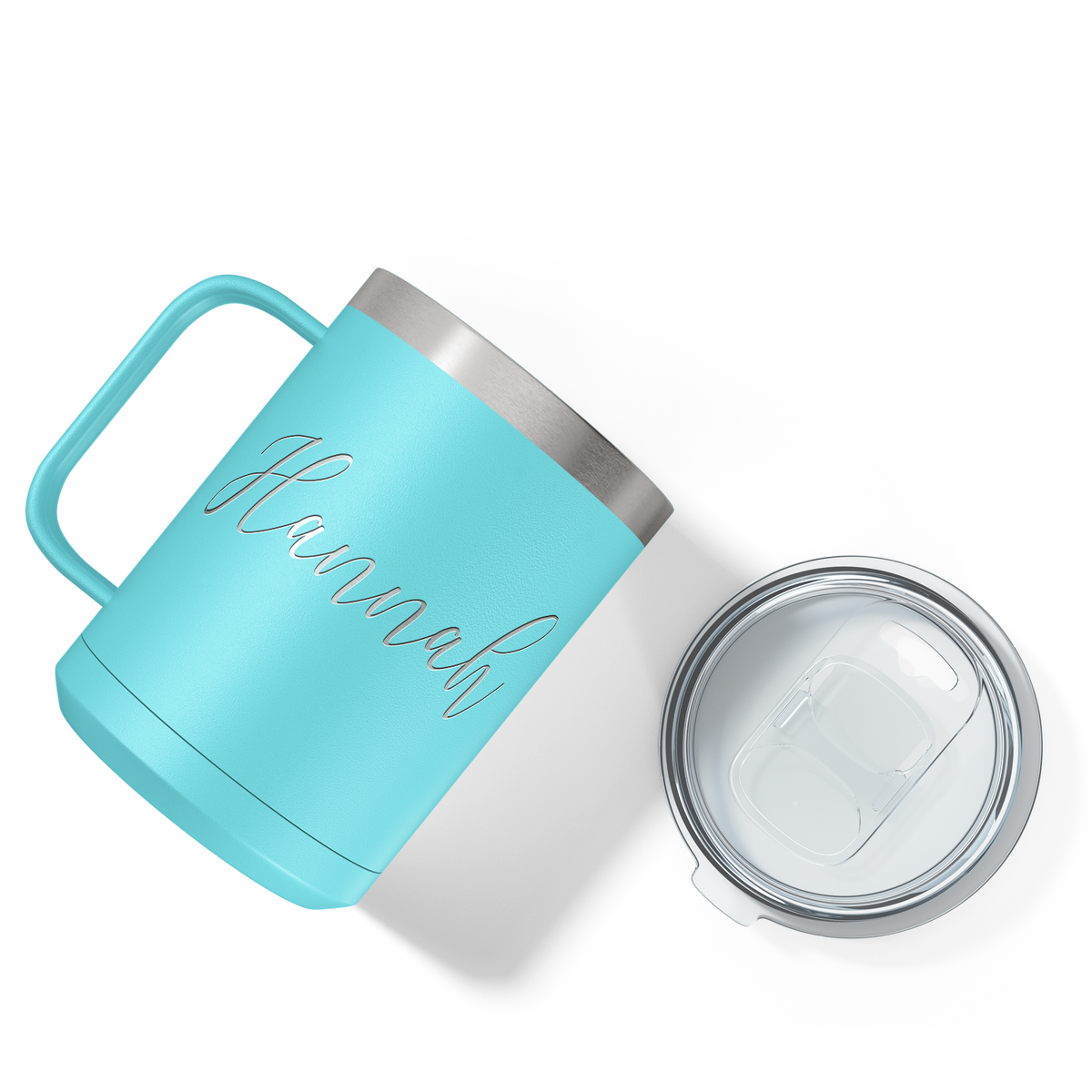Cuptify Personalized Engraved 15 oz Stainless Steel Coffee Mug - Lite Blue
