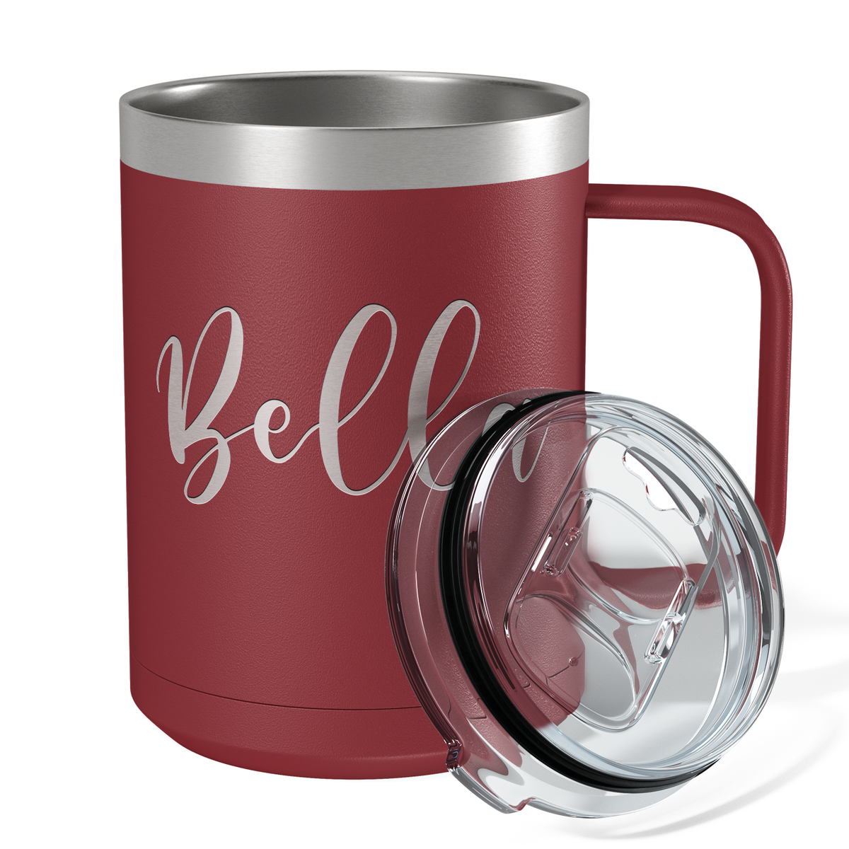Cuptify Personalized Engraved 15 oz Stainless Steel Coffee Mug - Maroon