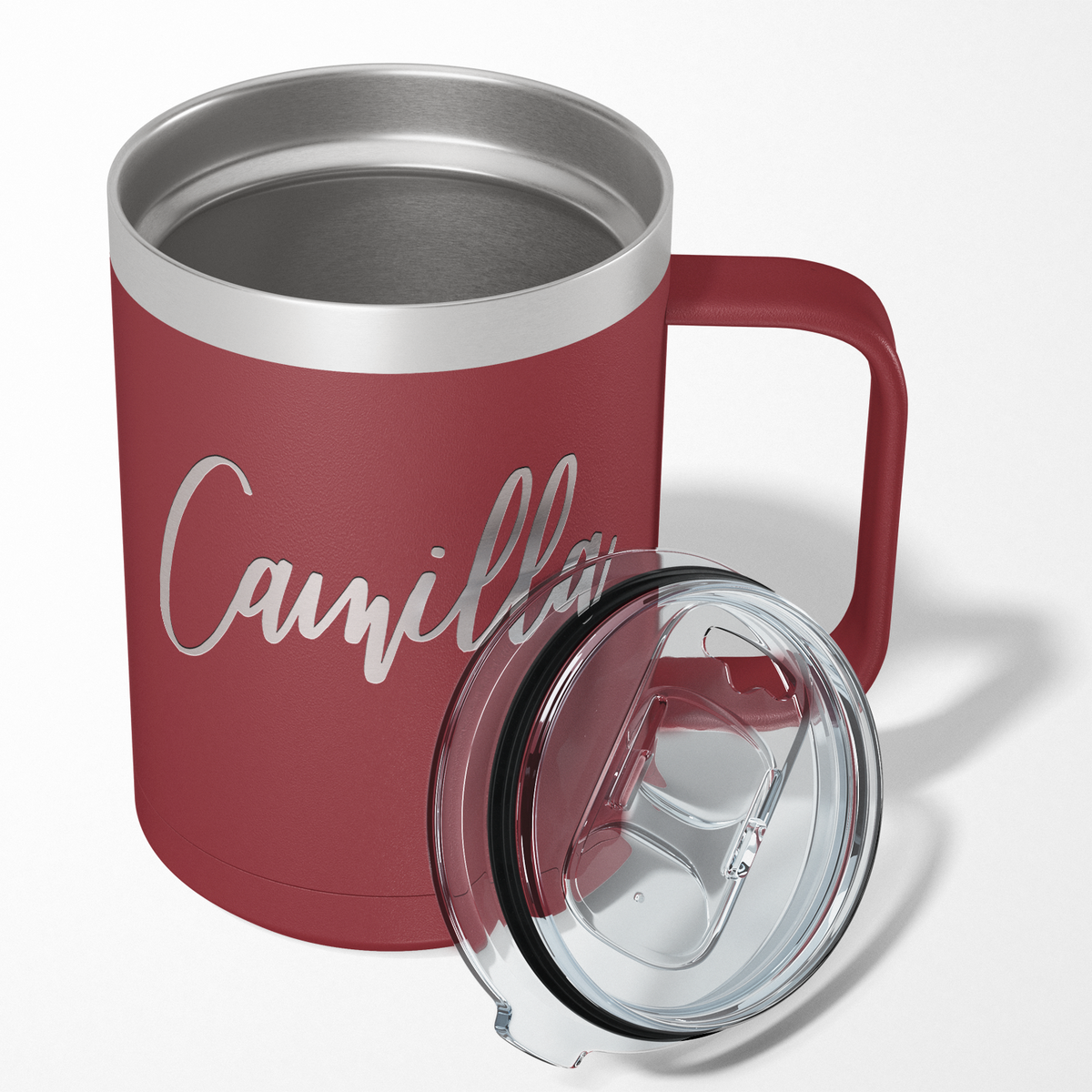 Cuptify Personalized Engraved 15 oz Stainless Steel Coffee Mug - Maroon