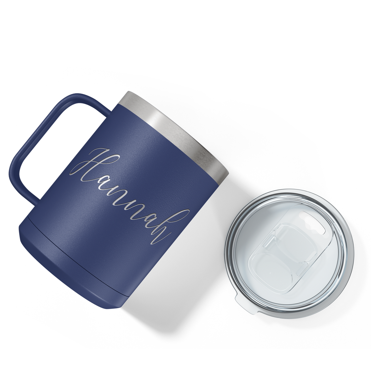 Cuptify Personalized Engraved 15 oz Stainless Steel Coffee Mug - Navy Blue