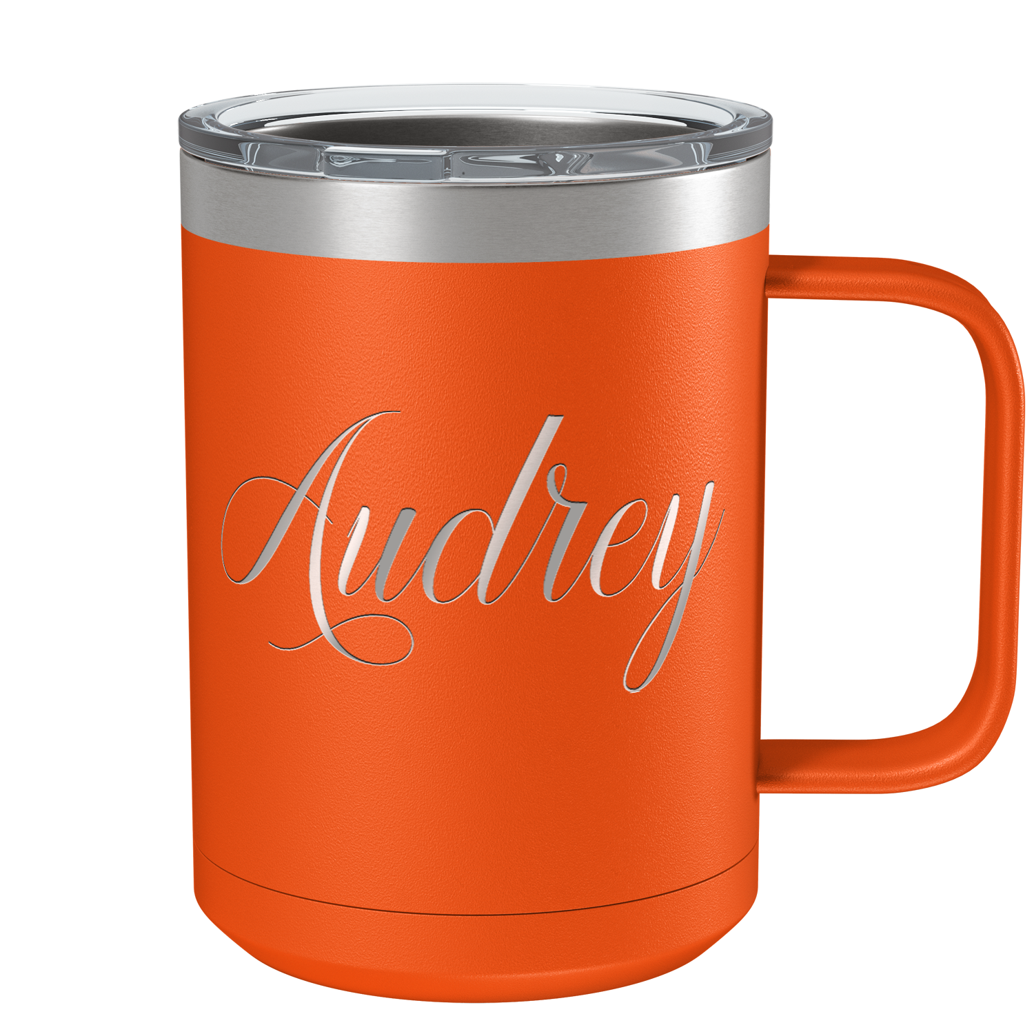 Cuptify Personalized Engraved 15 oz Stainless Steel Coffee Mug - Orange