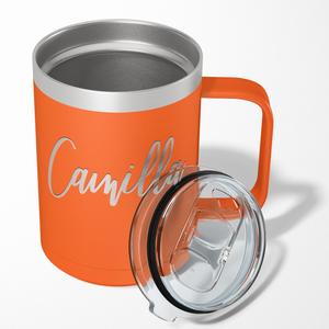 Cuptify Personalized Engraved 15 oz Stainless Steel Coffee Mug - Orange