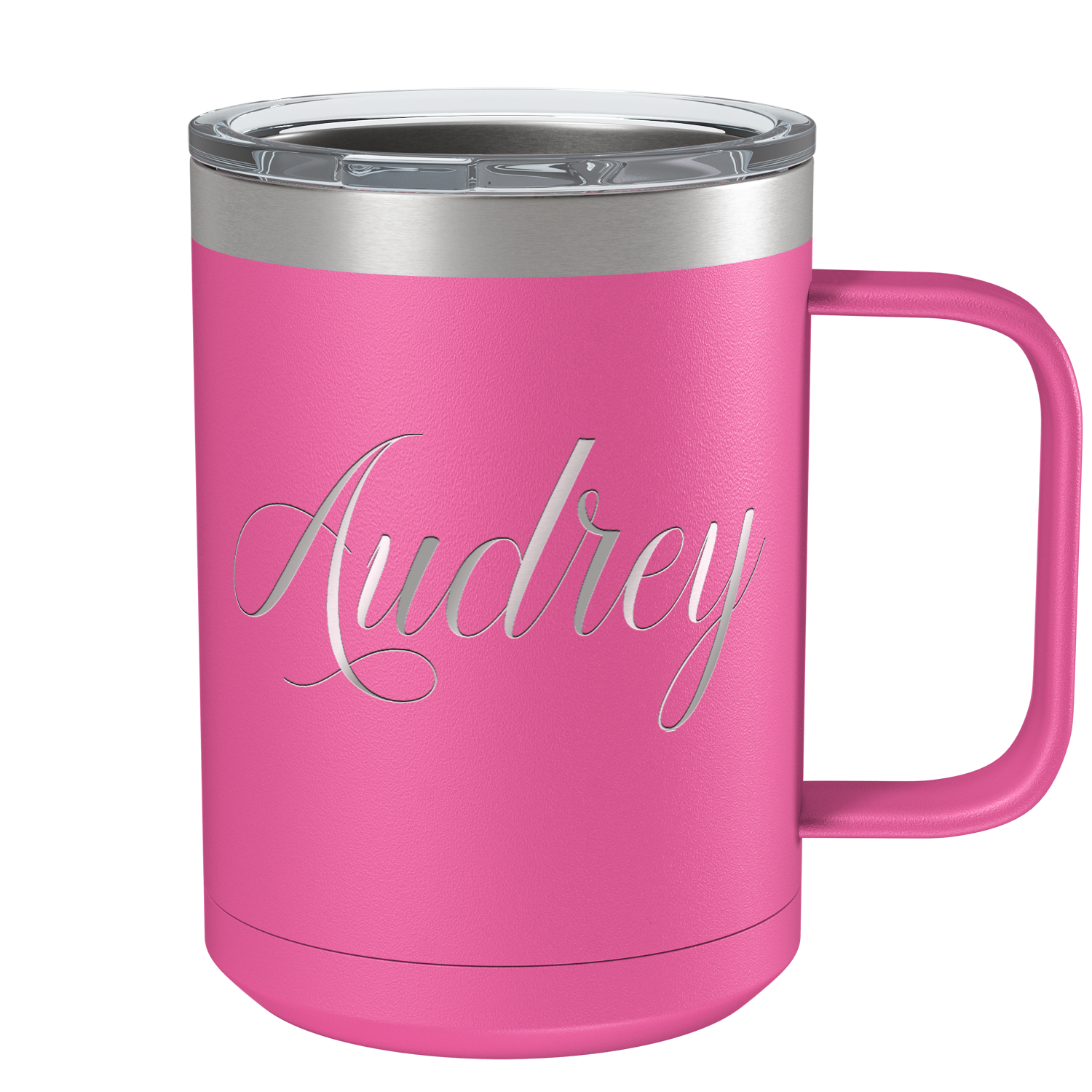 Cuptify Personalized Engraved 15 oz Stainless Steel Coffee Mug - Pink