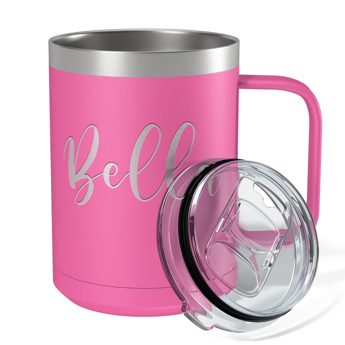 Cuptify Personalized Engraved 15 oz Stainless Steel Coffee Mug - Pink