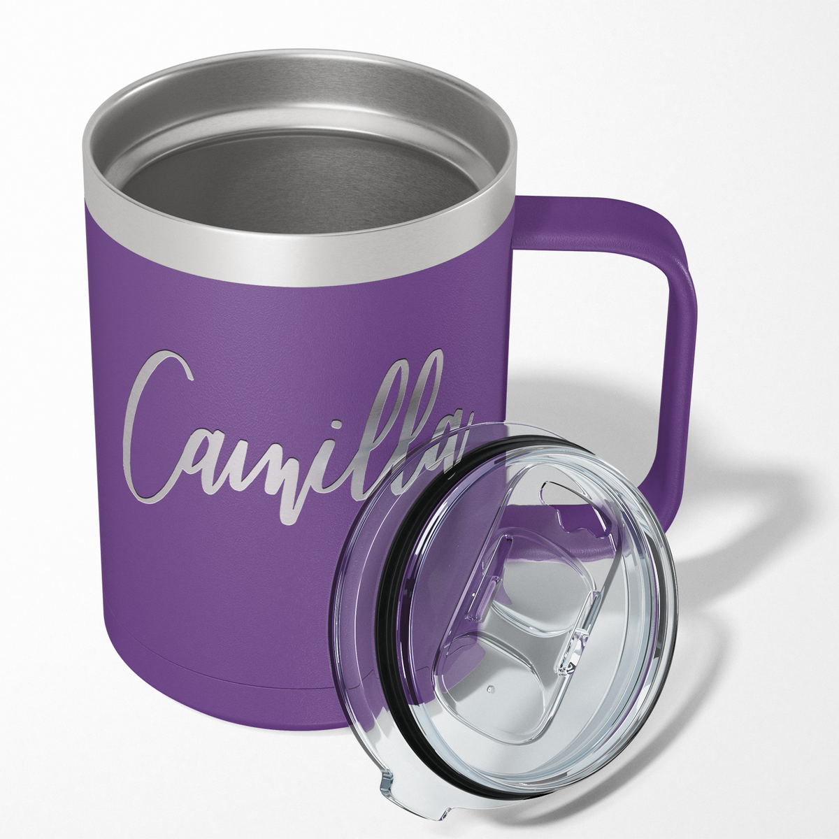 Cuptify Personalized Engraved 15 oz Stainless Steel Coffee Mug - Purple