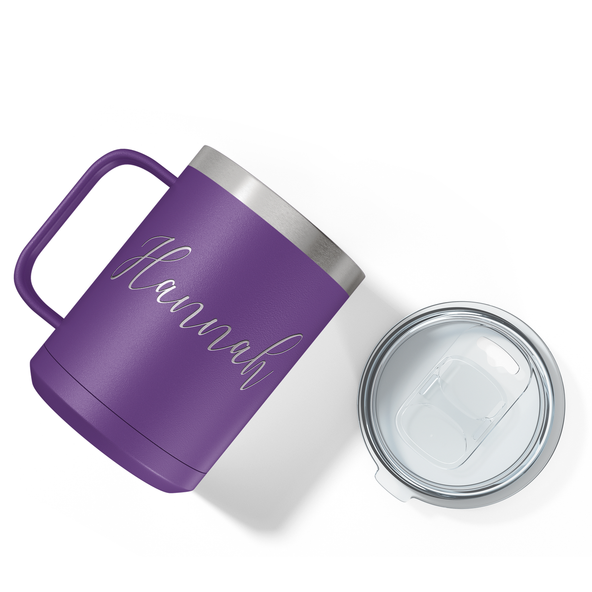 Cuptify Personalized Engraved 15 oz Stainless Steel Coffee Mug - Purple