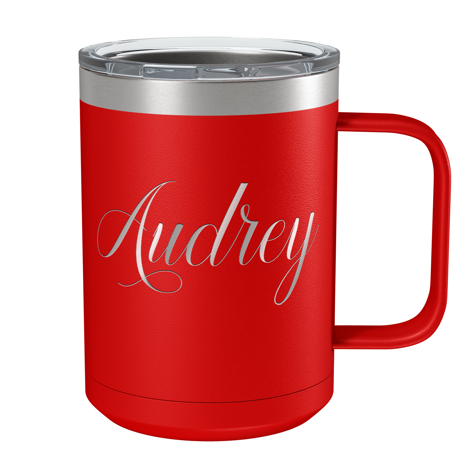 Cuptify Personalized Engraved 15 oz Stainless Steel Coffee Mug - Red