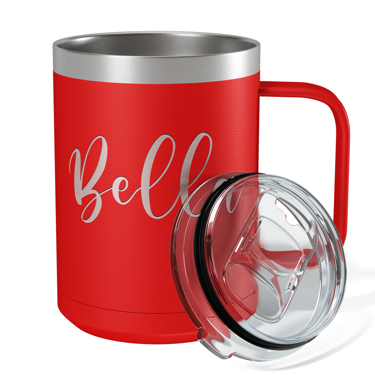 Cuptify Personalized Engraved 15 oz Stainless Steel Coffee Mug - Red