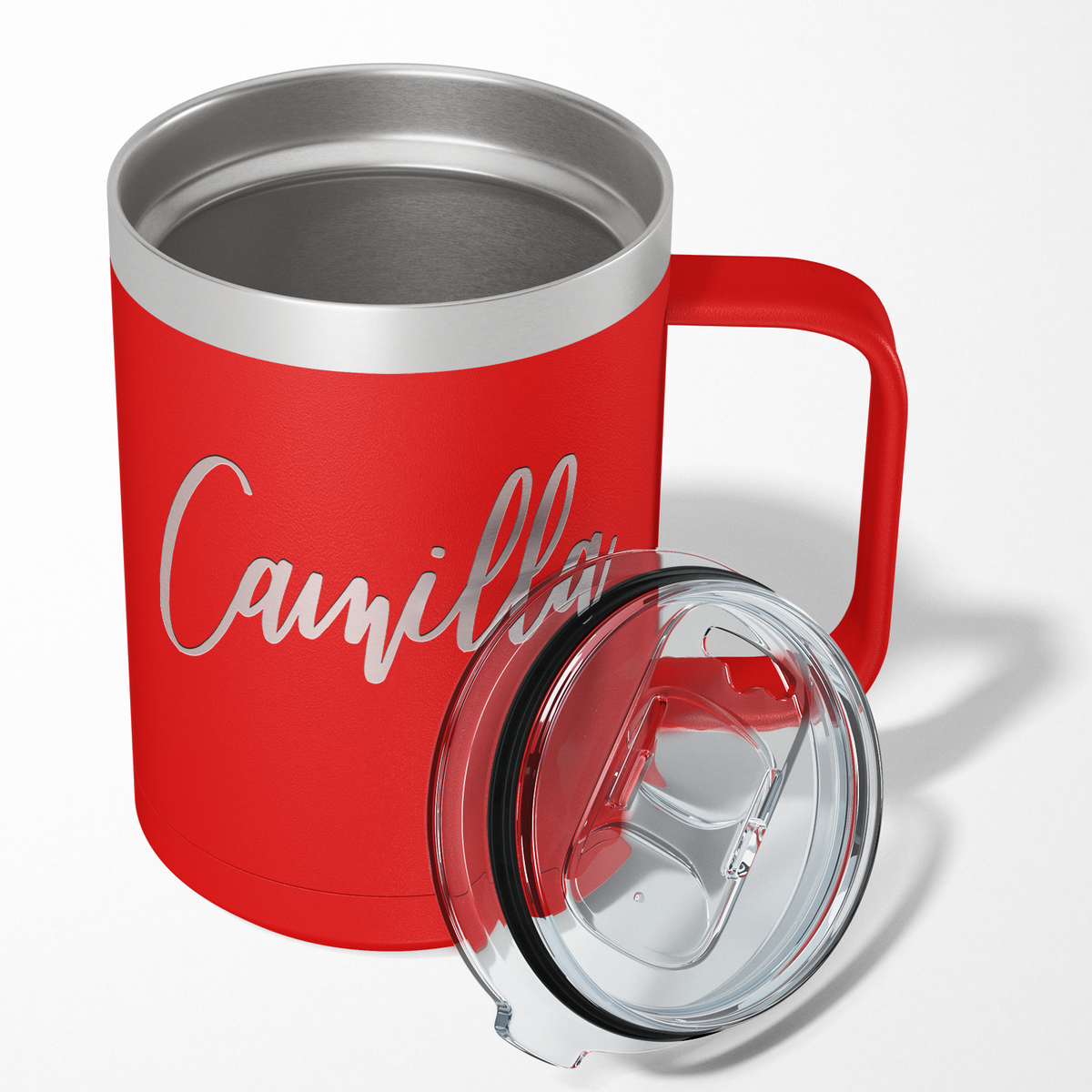 Cuptify Personalized Engraved 15 oz Stainless Steel Coffee Mug - Red