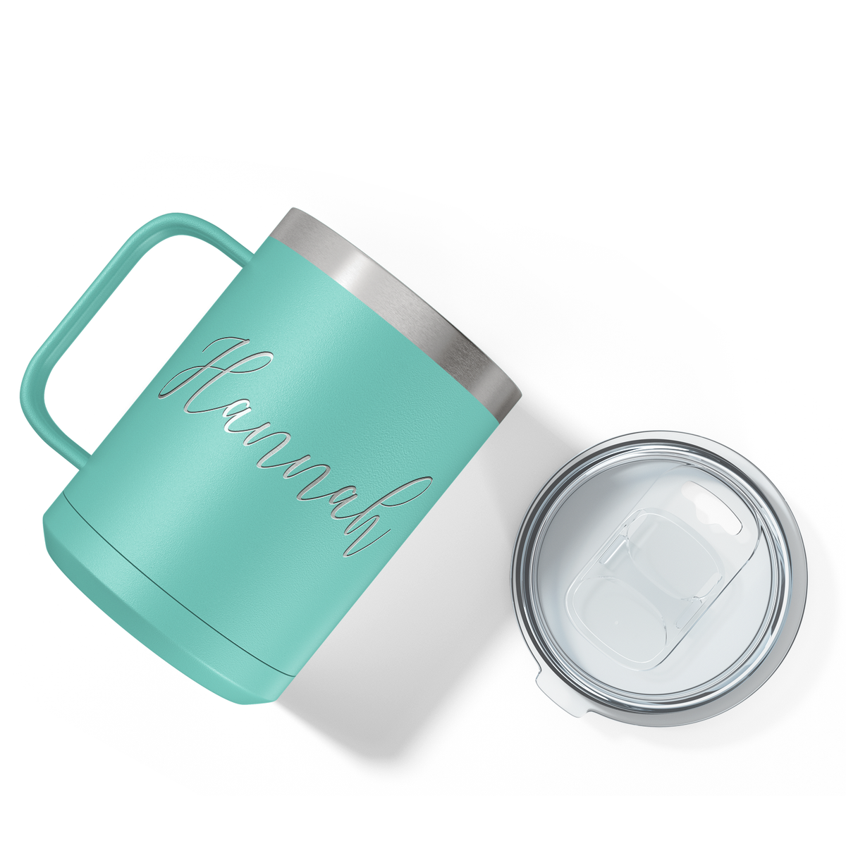 Cuptify Personalized Engraved 15 oz Stainless Steel Coffee Mug - Seafoam