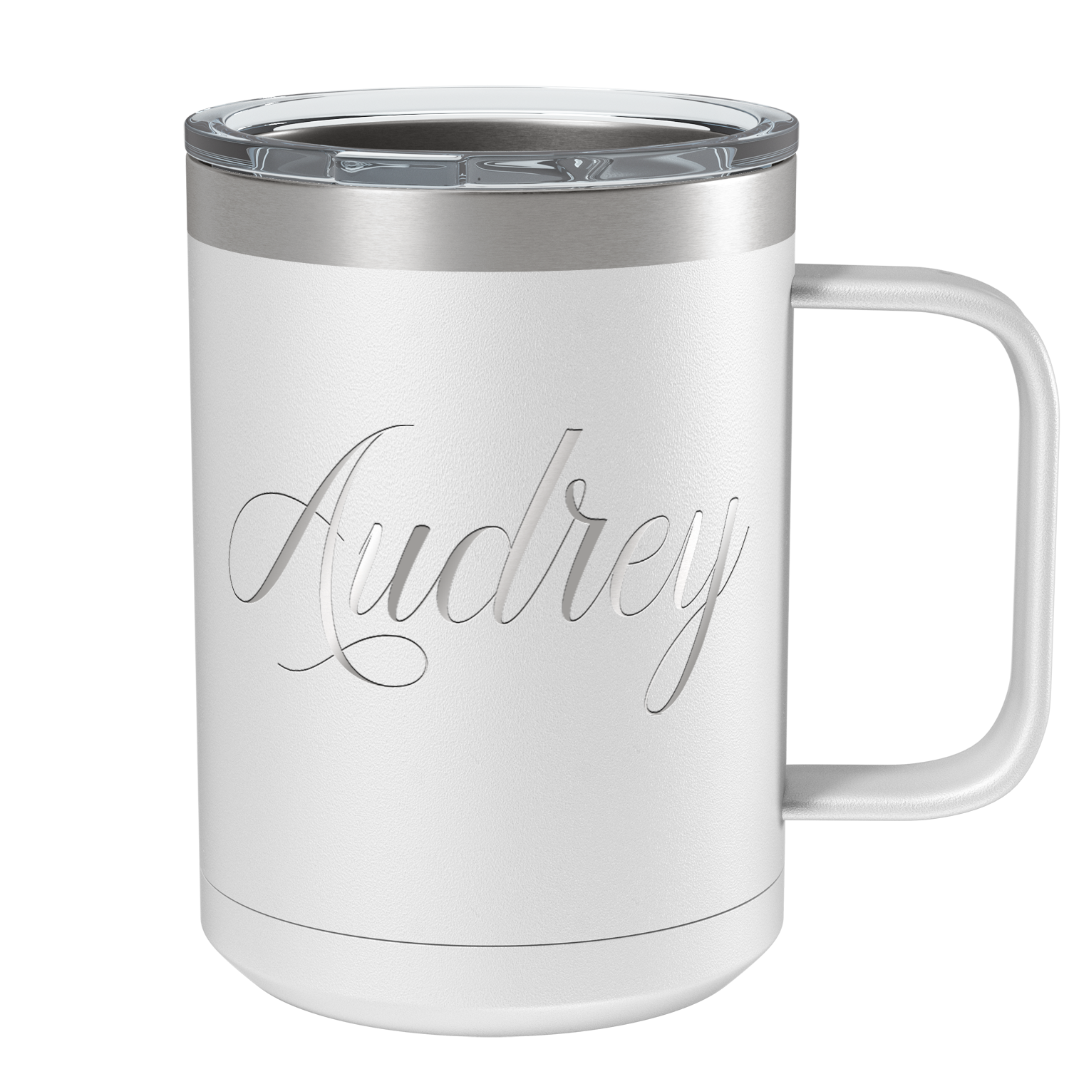 Cuptify Personalized Engraved 15 oz Stainless Steel Coffee Mug - White