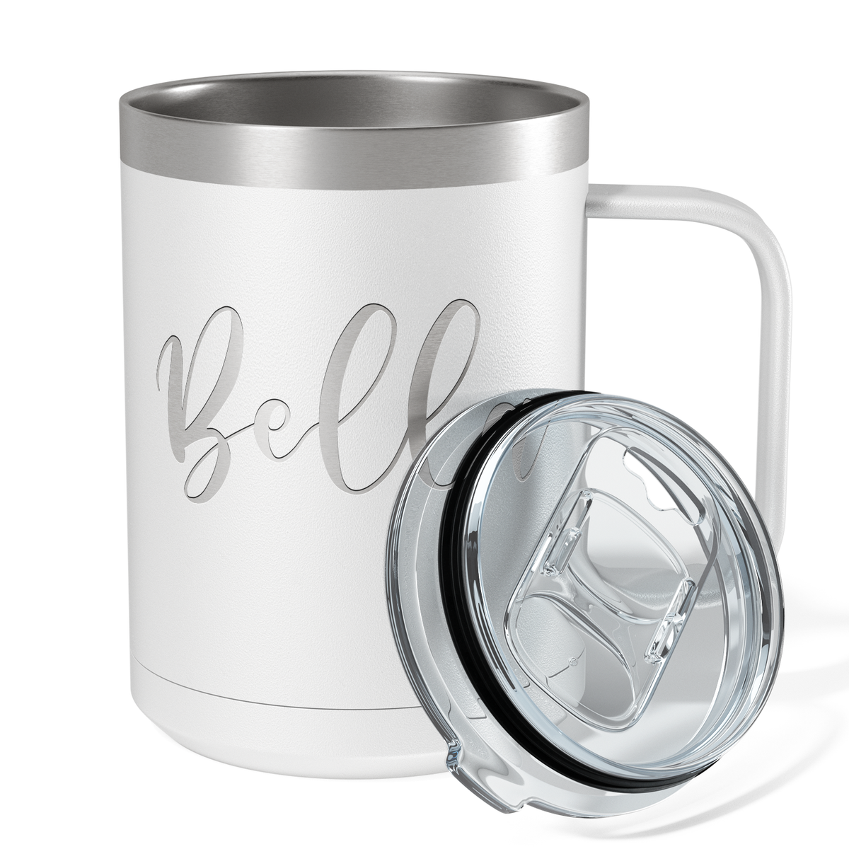 Cuptify Personalized Engraved 15 oz Stainless Steel Coffee Mug - White