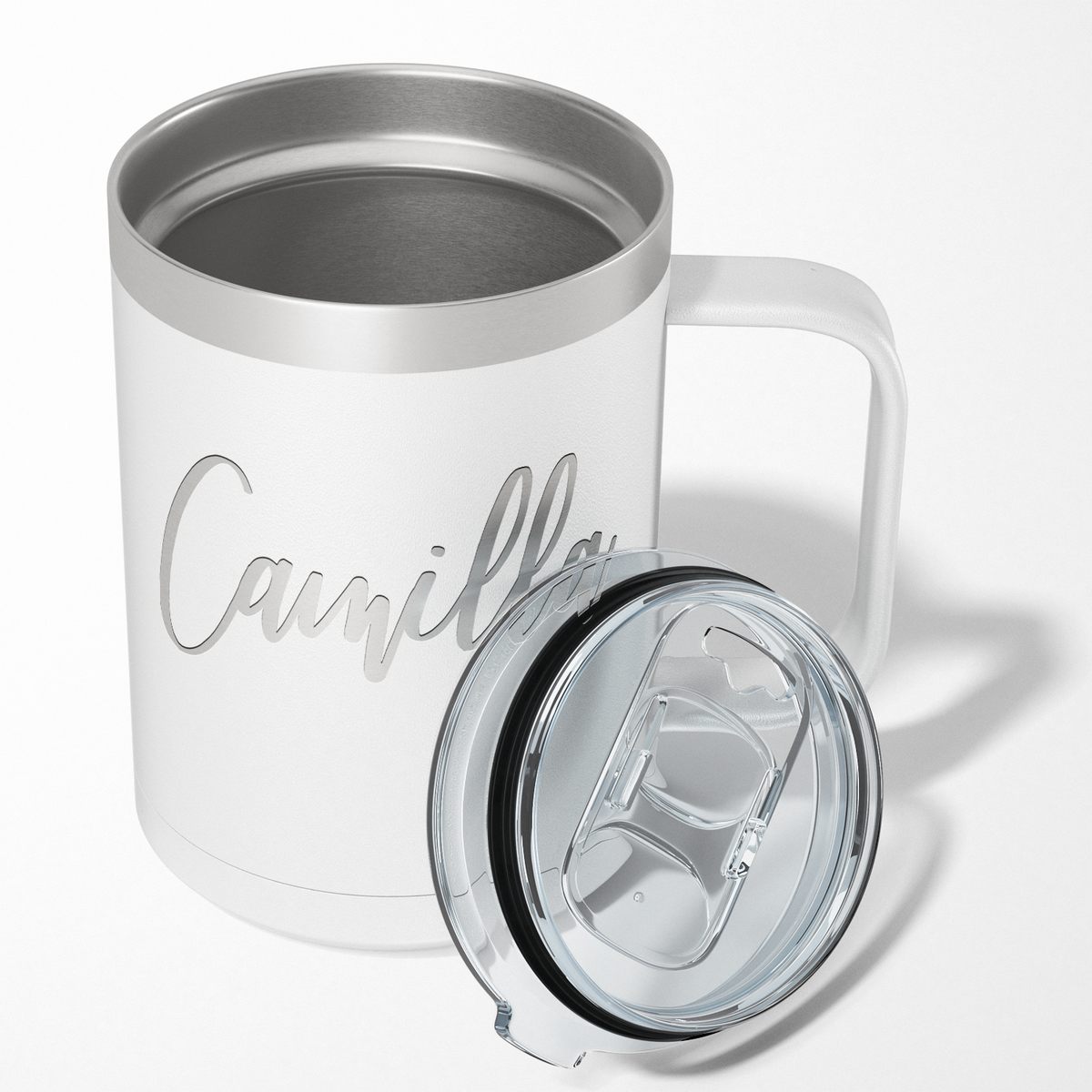 Cuptify Personalized Engraved 15 oz Stainless Steel Coffee Mug - White