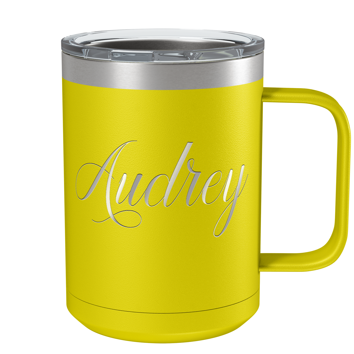 Cuptify Personalized Engraved 15 oz Stainless Steel Coffee Mug - Yellow