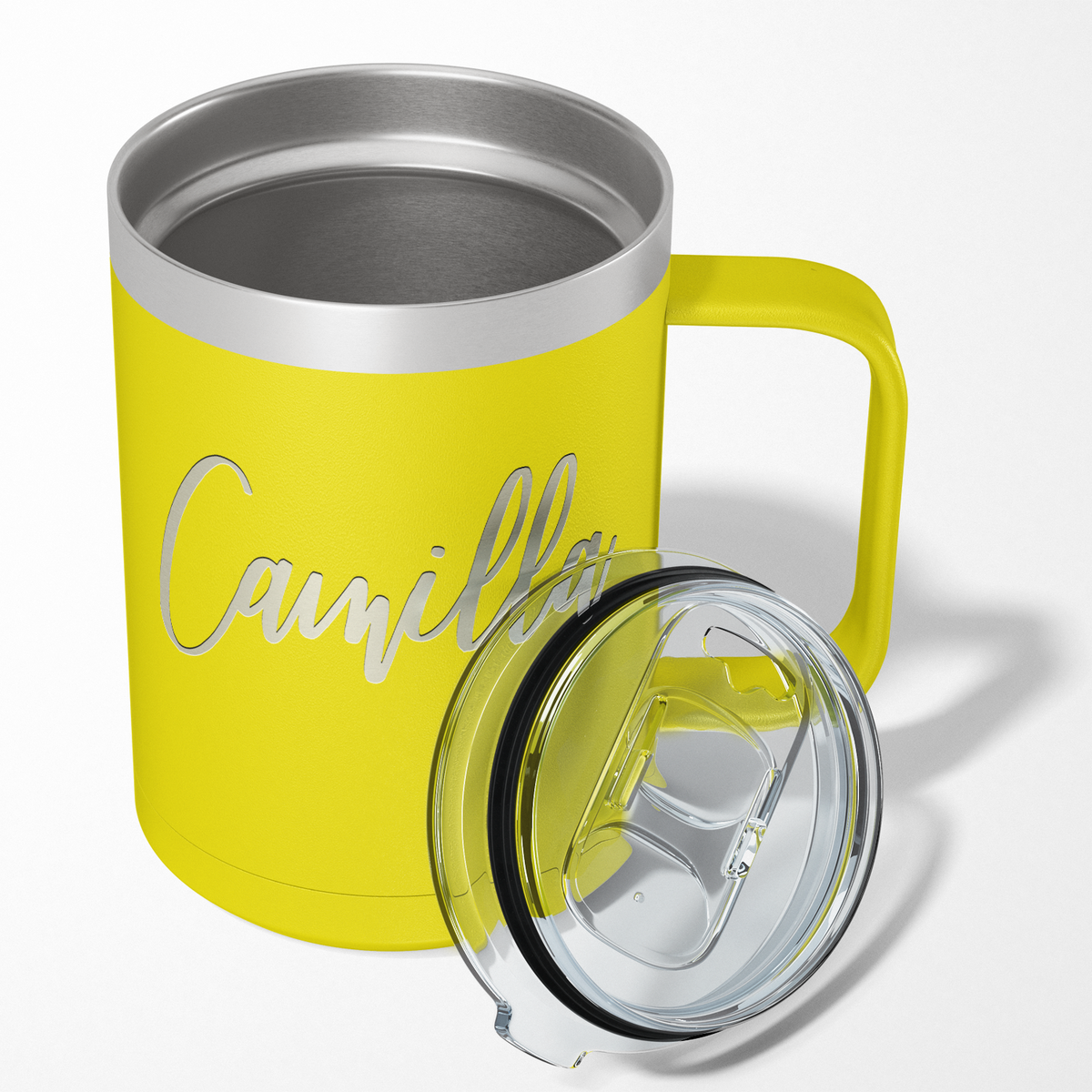 Cuptify Personalized Engraved 15 oz Stainless Steel Coffee Mug - Yellow