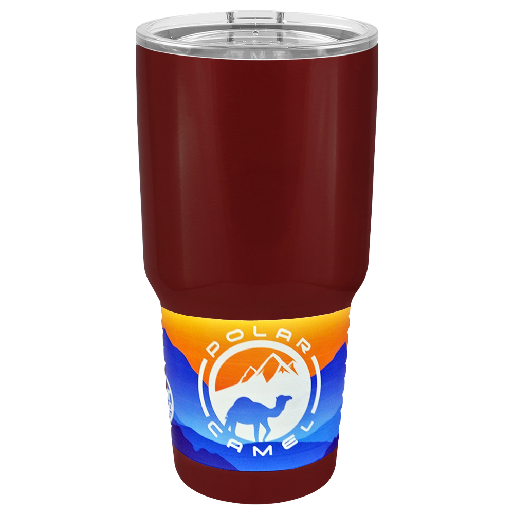 Polar Camel Maroon Gloss 30 oz Stainless Steel Tumbler