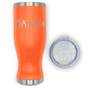 Personalized Engraved 20 oz Pilsner - Orange