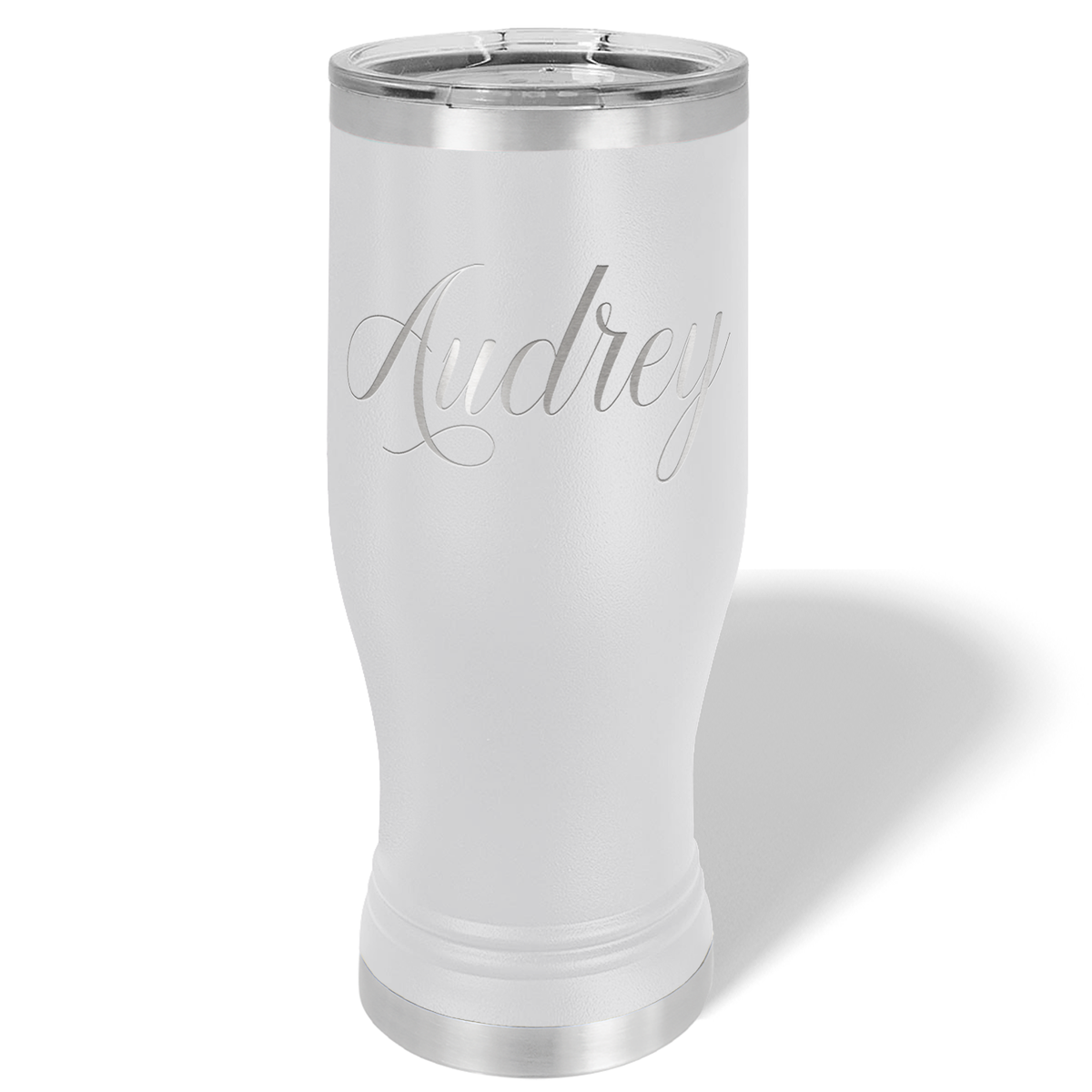 Personalized Engraved 20 oz Pilsner - White