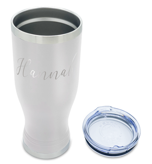 Personalized Engraved 20 oz Pilsner - White
