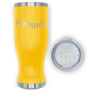 Personalized Engraved 20 oz Pilsner - Yellow