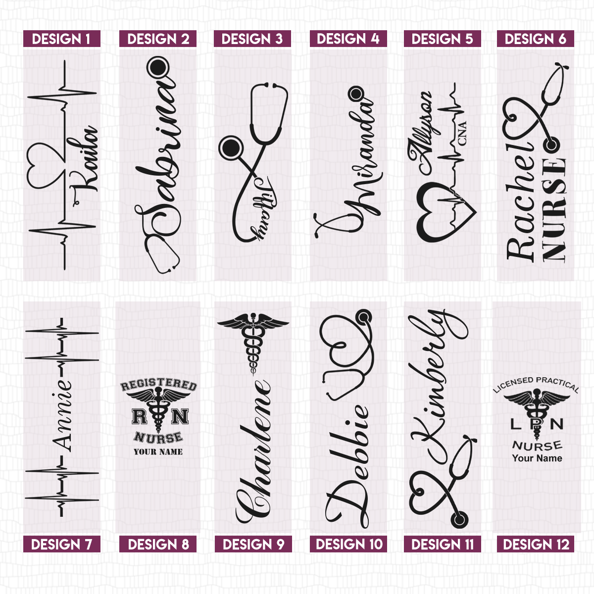 Personalized Nurse Laser Engraved 20oz Skinny Tumbler - Lavender Gloss