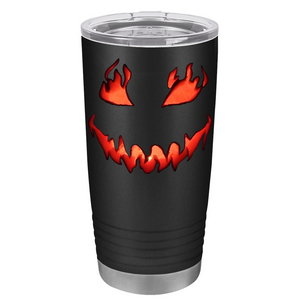 Creep Fiery Smile on Stainless Steel Halloween Tumbler