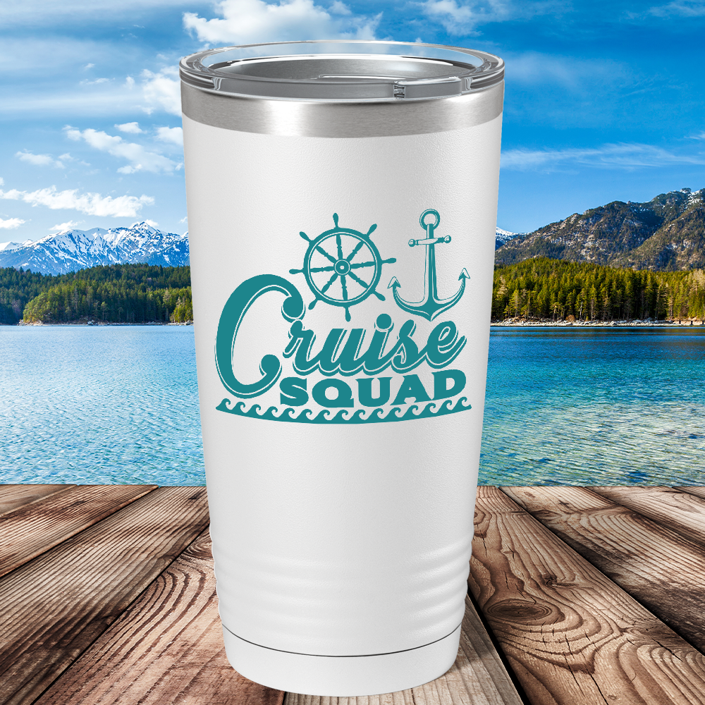 Cruise Squad on White 20 oz Stainless Steel Tumbler